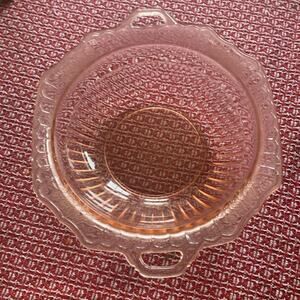 Vintage Anchor Hocking Mayfair open rose pink depression glass dish